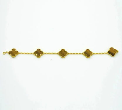 [⭐Seralia] CLOVER 5 MOTIFS TIGER EYE BRACELET COLLECTION