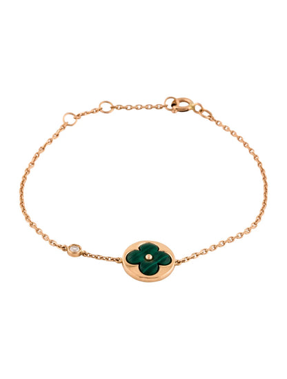 [⭐Seralia]SUN MALACHITE 1 DIAMOND PINK GOLD BRACELET