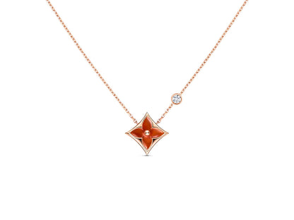 [⭐Seralia]STAR NECKLACE PINK GOLD 1 DIAMOND