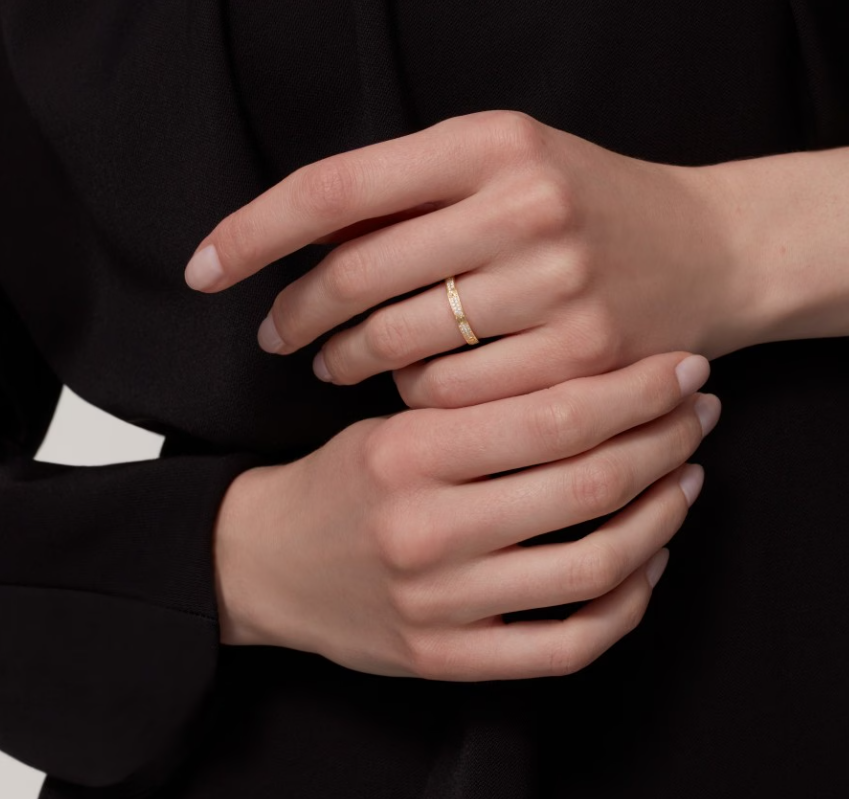 [⭐Seralia]LOVE RING 2.6mm-wide full-diamond ring Gold