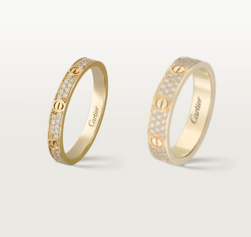 [⭐Seralia]LOVE RING 2.6mm-wide full-diamond ring Gold
