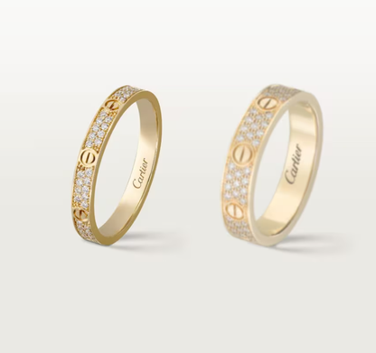 [⭐Seralia]LOVE RING 2.6mm-wide full-diamond ring Gold