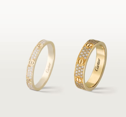 [⭐Seralia]LOVE RING 4mm-wide full-diamond ring GOLD