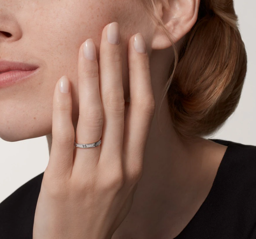 [⭐Seralia]LOVE RING 2.6mm-wide full-diamond ring silver
