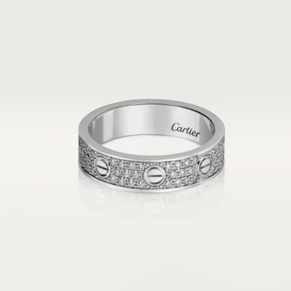 [⭐Seralia]LOVE RING 4mm-wide full-diamond ring silver