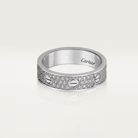 [⭐Seralia]LOVE RING 4mm-wide full-diamond ring silver