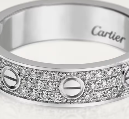 [⭐Seralia]LOVE RING 4mm-wide full-diamond ring silver