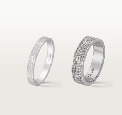 [⭐Seralia]LOVE RING 4mm-wide full-diamond ring silver