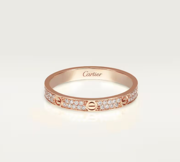 [⭐Seralia]LOVE RING 2.6mm-wide full-diamond ring Rose Gold