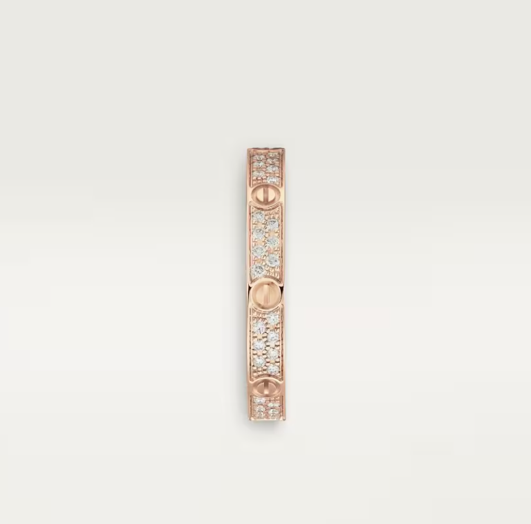[⭐Seralia]LOVE RING 2.6mm-wide full-diamond ring Rose Gold