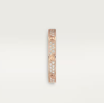 [⭐Seralia]LOVE RING 2.6mm-wide full-diamond ring Rose Gold