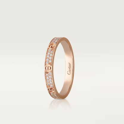 [⭐Seralia]LOVE RING 2.6mm-wide full-diamond ring Rose Gold