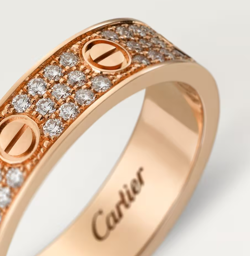 [⭐Seralia]LOVE RING 4mm-wide full-diamond ring Rose Gold