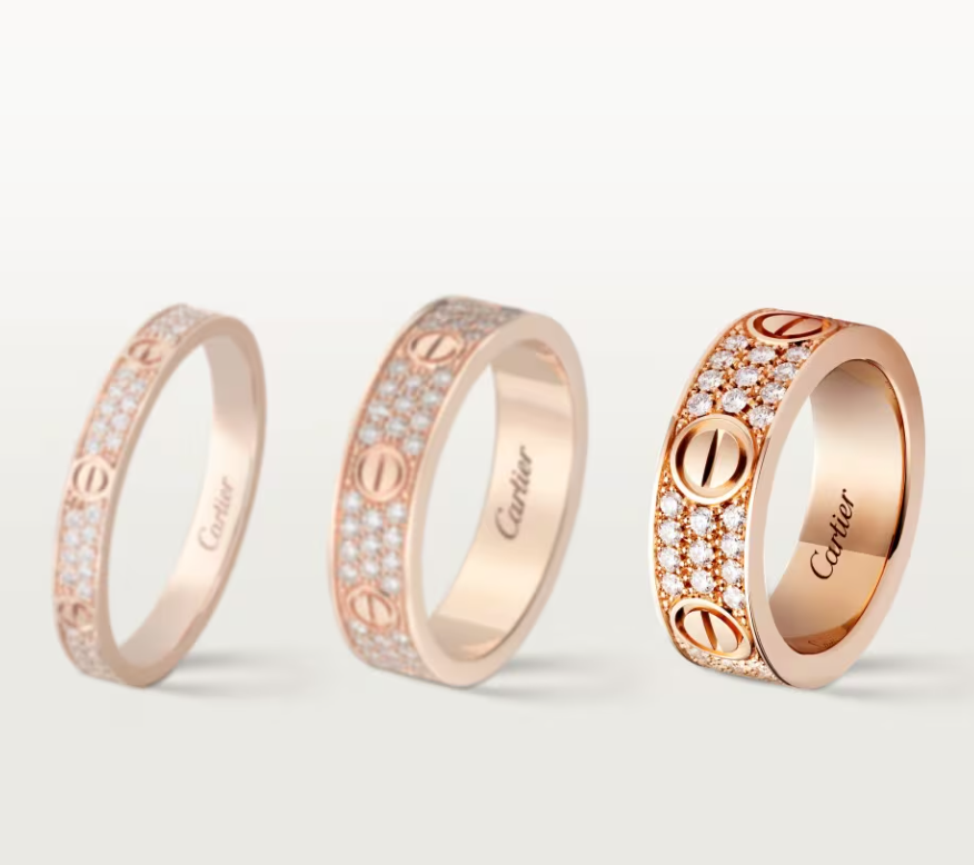 [⭐Seralia]LOVE RING 6.5mm-wide full-diamond ring Rose Gold