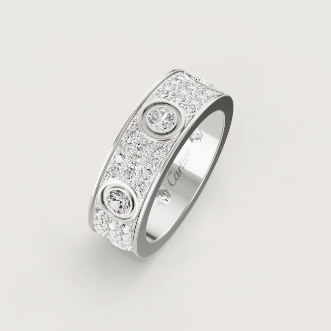 [⭐Seralia]LOVE RING 6.5MM Full Diamond, 6 Major Diamonds Silver