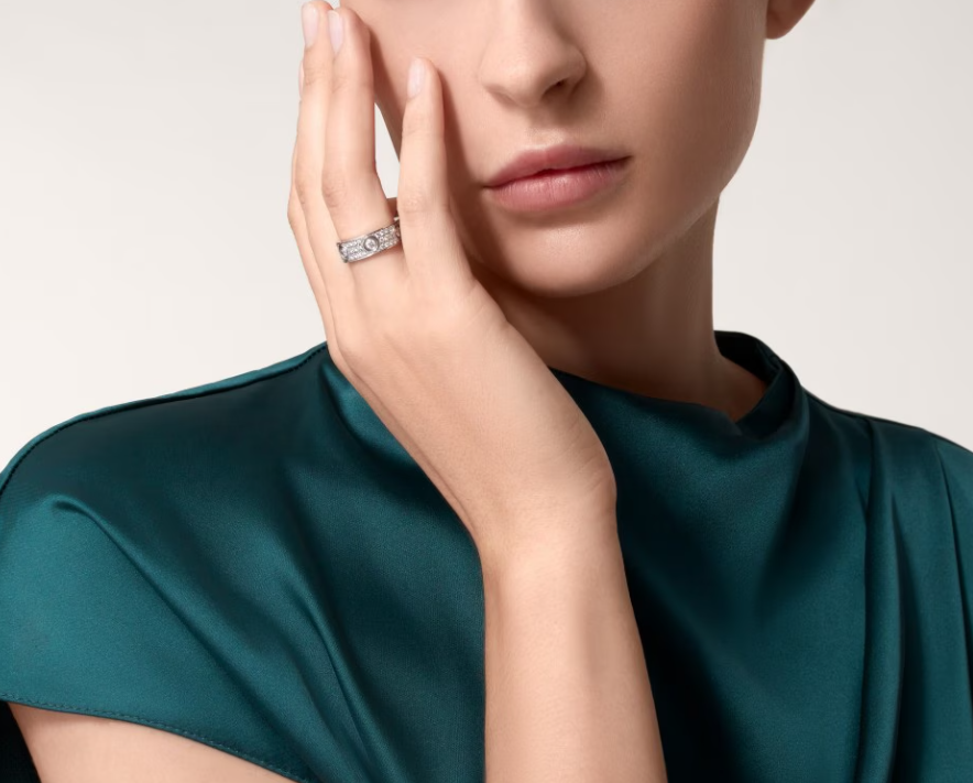 [⭐Seralia]LOVE RING 6.5MM Full Diamond, 6 Major Diamonds Silver