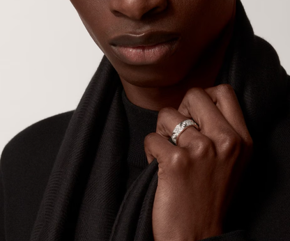 [⭐Seralia]LOVE RING 6.5MM Full Diamond, 6 Major Diamonds Silver
