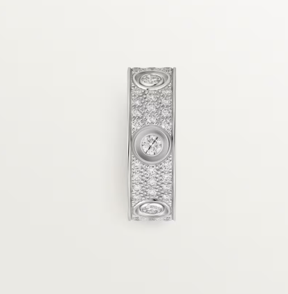 [⭐Seralia]LOVE RING 6.5MM Full Diamond, 6 Major Diamonds Silver