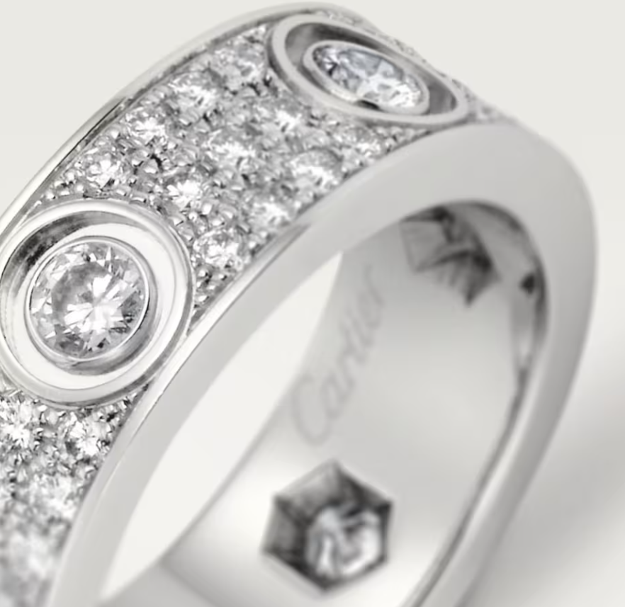 [⭐Seralia]LOVE RING 6.5MM Full Diamond, 6 Major Diamonds Silver