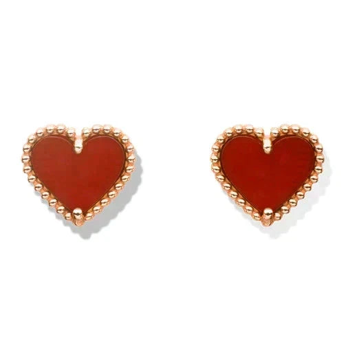[⭐Seralia]HEART CARNELIAN STUD EARRINGS