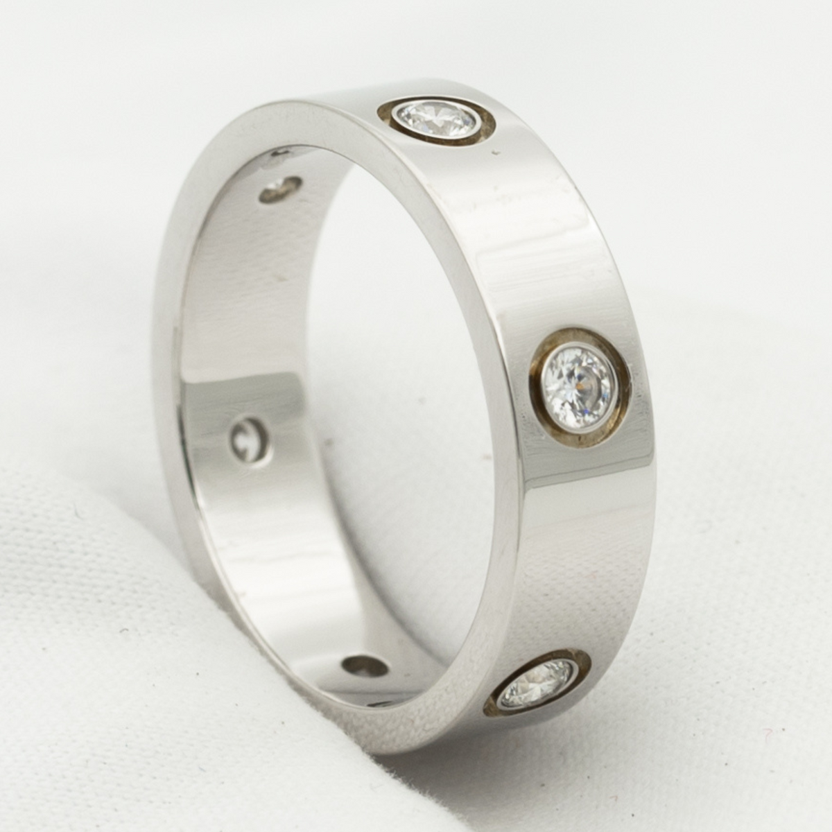 [⭐Seralia]LOVE RING 5.5MM 6 DIAMONDS SILVER