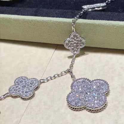 [⭐Seralia]CLOVER 6 MOTIFS SILVER DIAMOND BRACELET