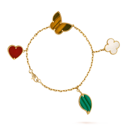 [⭐Seralia]LUCKY SPRING 5 MOTIF GOLD BRACELET