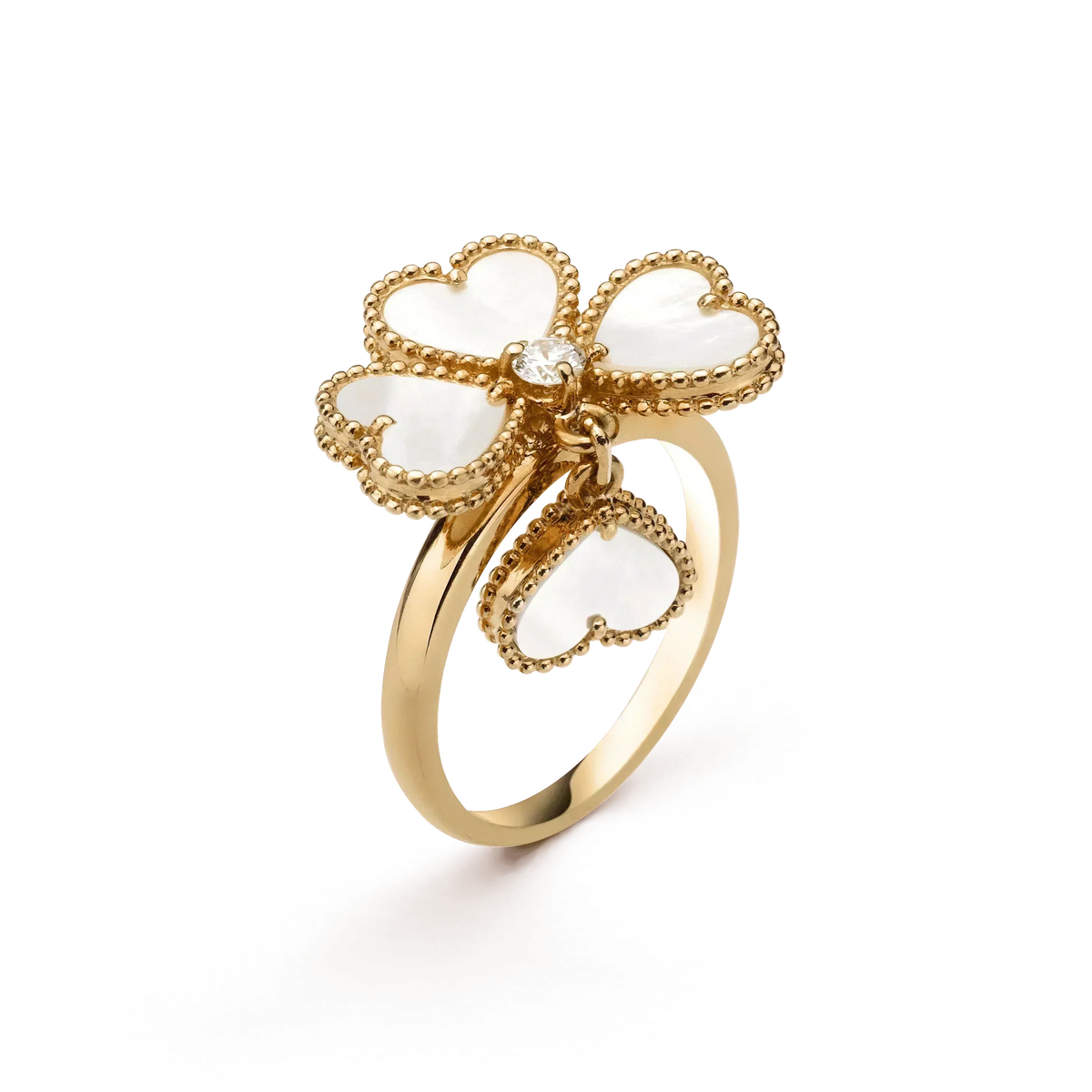 [⭐Seralia]SWEET CLOVER WHITE MOP RING