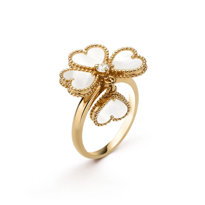 [⭐Seralia]SWEET CLOVER WHITE MOP RING
