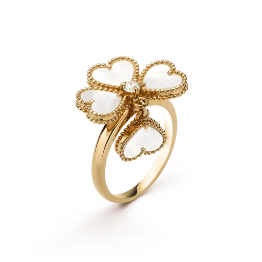 [⭐Seralia]SWEET CLOVER WHITE MOP RING