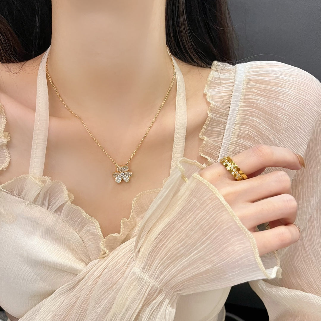 [⭐Seralia]FLOWER DIAMOND NECKLACE