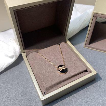 [⭐Seralia]JEUX DE PINK GOLD DIAMOND NECKLACE