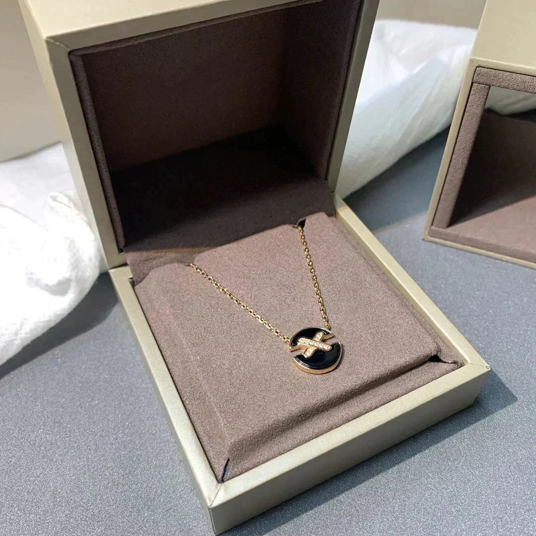 [⭐Seralia]JEUX DE ROSE GOLD DIAMOND NECKLACE