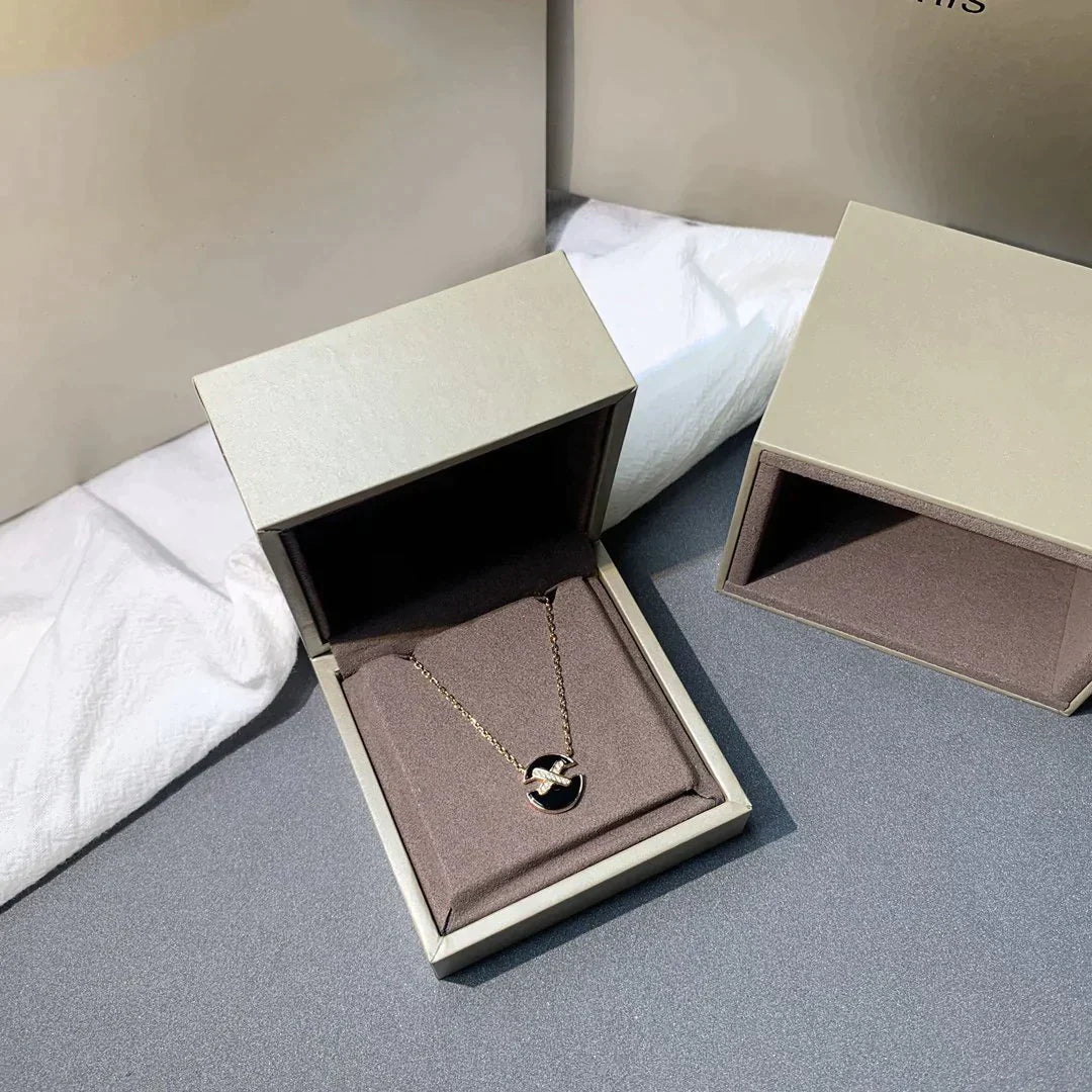 [⭐Seralia]JEUX DE ROSE GOLD DIAMOND NECKLACE