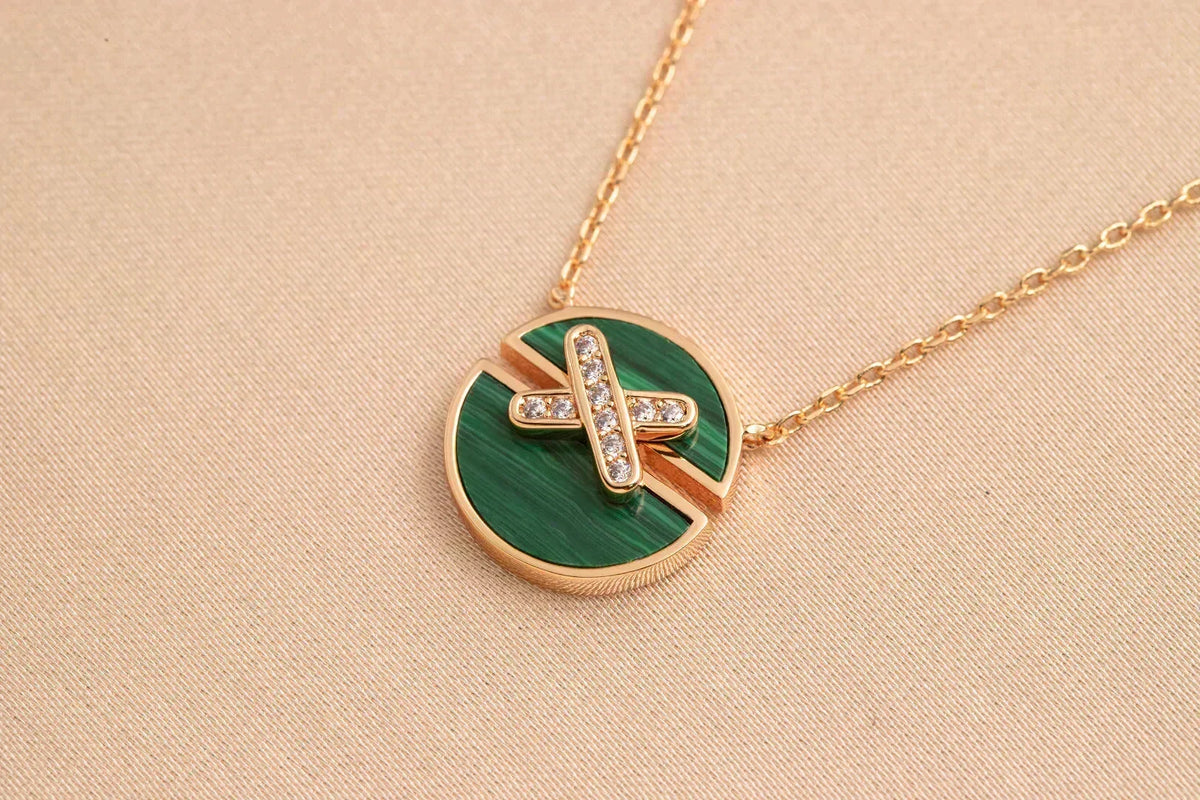 [⭐Seralia]JEUX DE ROSE GOLD DIAMOND NECKLACE