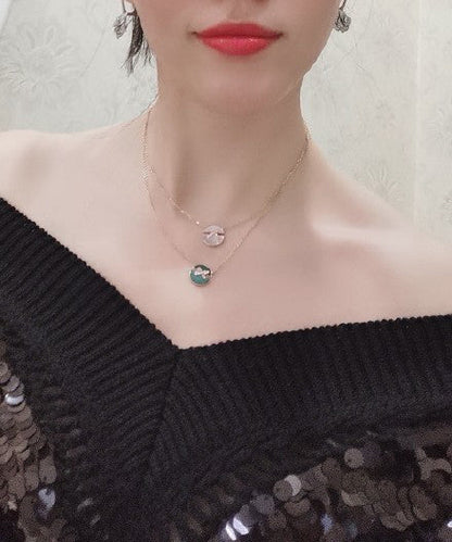 [⭐Seralia]JEUX DE ROSE GOLD DIAMOND NECKLACE