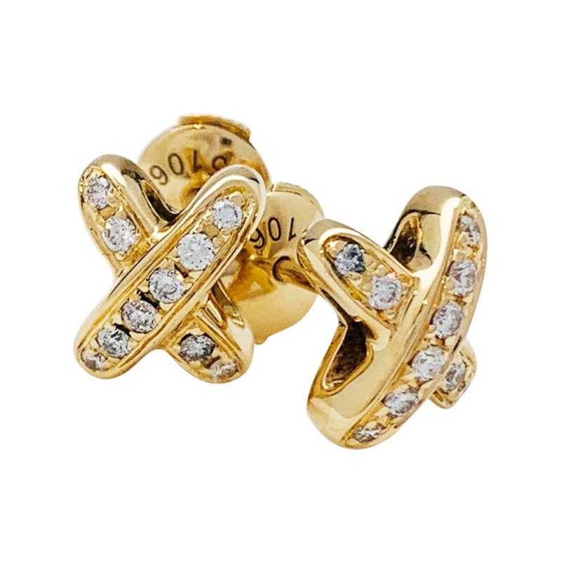 [⭐Seralia]JEUX DE GOLD DIAMOND EARRINGS