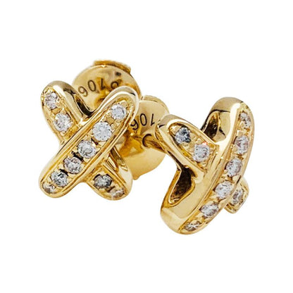 [⭐Seralia]JEUX DE GOLD DIAMOND EARRINGS