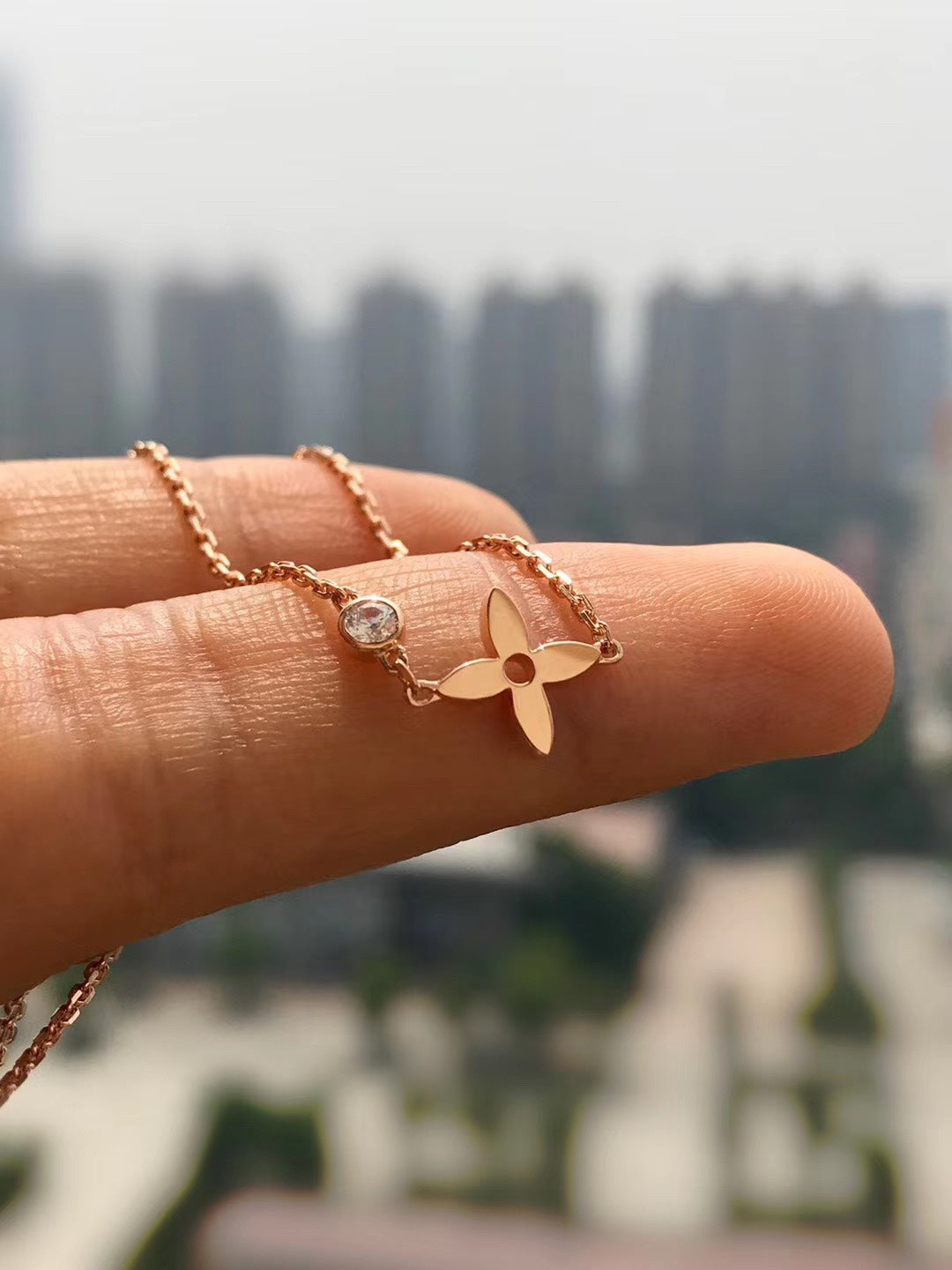 [⭐Seralia]BLOSSOM PENDANT PINK GOLD AND DIAMOND