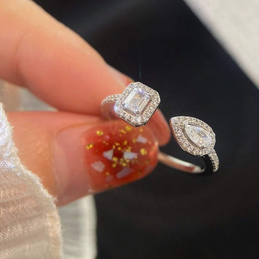 [⭐Seralia]MY TWIN TOI & MOI SILVER DIAMOND RING