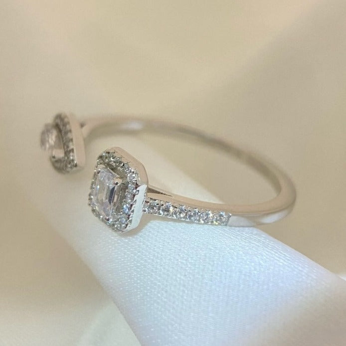[⭐Seralia]MY TWIN TOI & MOI SILVER DIAMOND RING