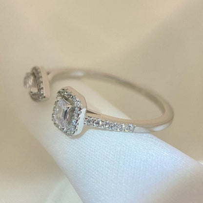 [⭐Seralia]MY TWIN TOI & MOI SILVER DIAMOND RING
