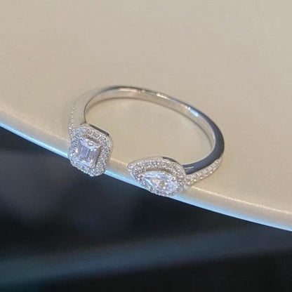 [⭐Seralia]MY TWIN TOI & MOI SILVER DIAMOND RING