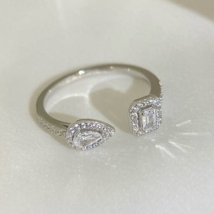 [⭐Seralia]MY TWIN TOI & MOI SILVER DIAMOND RING