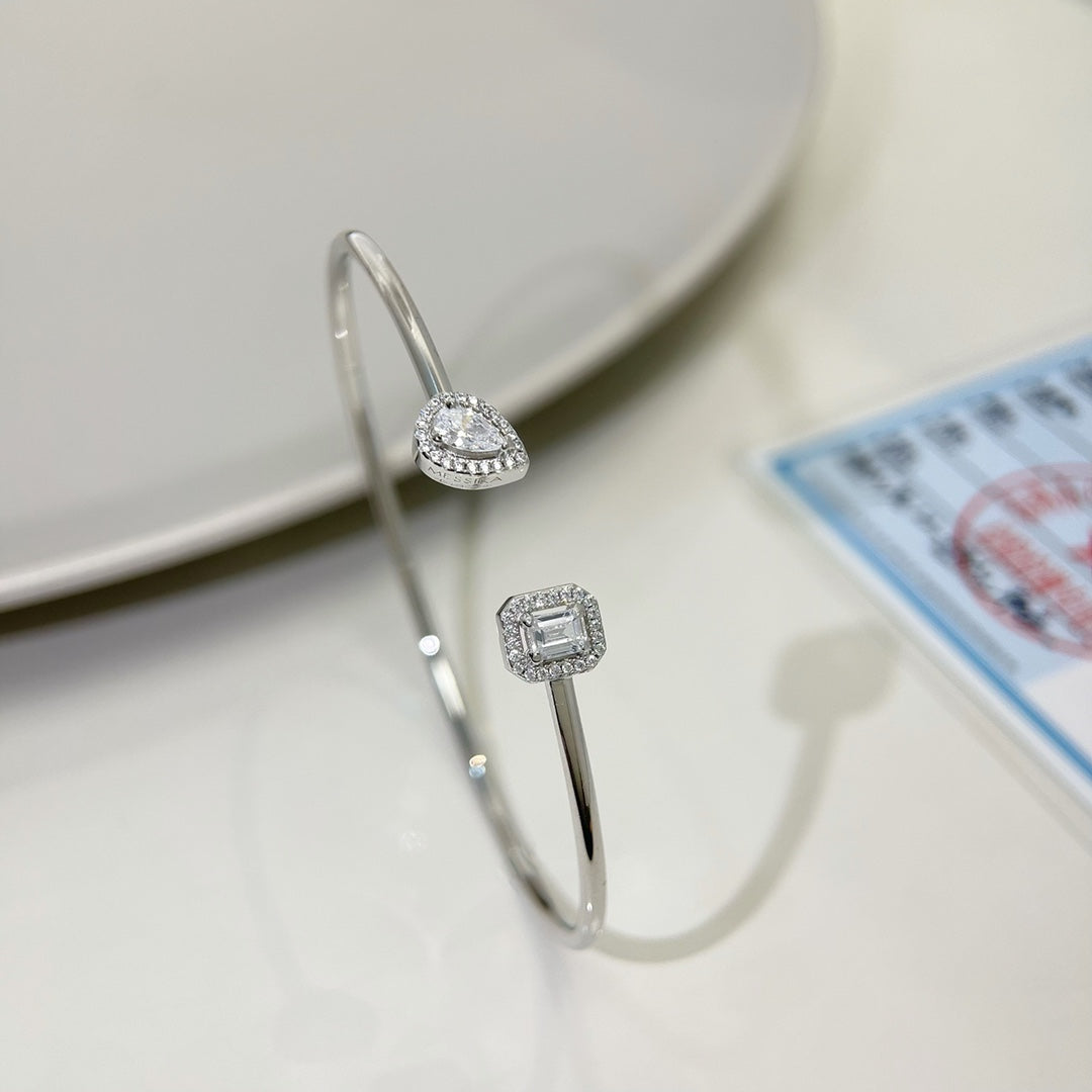 [⭐Seralia]JONC FLEX MY TWIN TOI & MOI SILVER DIAMOND BRACELET
