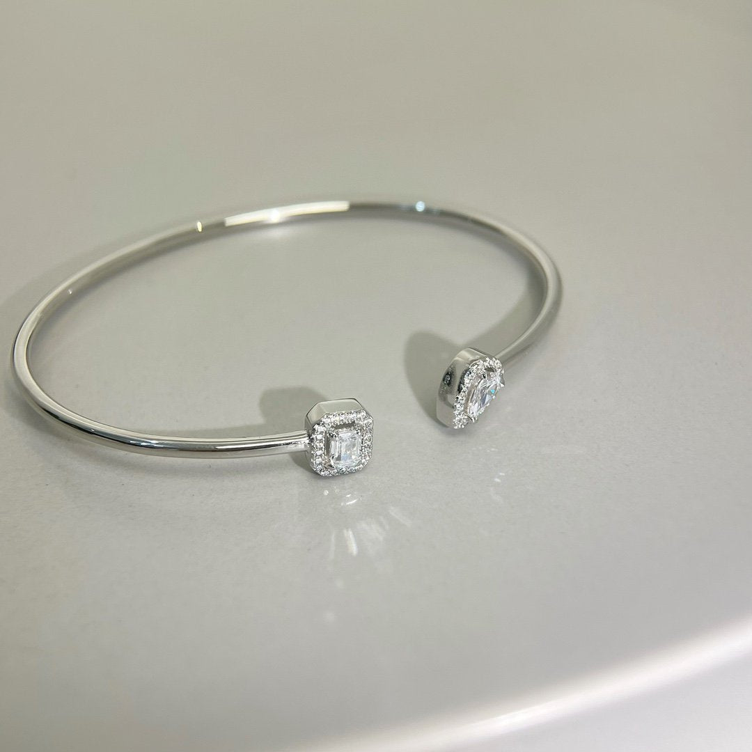 [⭐Seralia]JONC FLEX MY TWIN TOI & MOI SILVER DIAMOND BRACELET