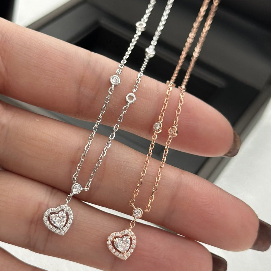 [⭐Seralia]JOY HEART DIAMOND NECKLACE