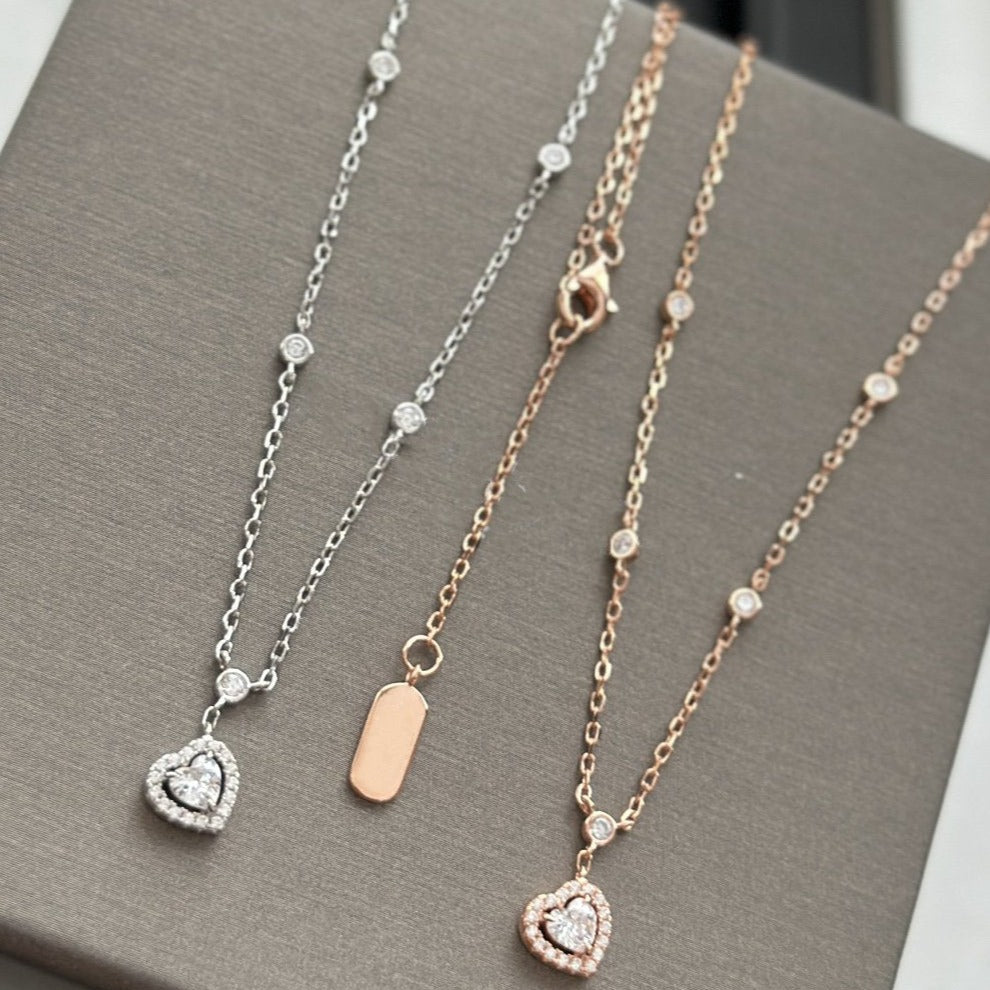 [⭐Seralia]JOY HEART DIAMOND NECKLACE