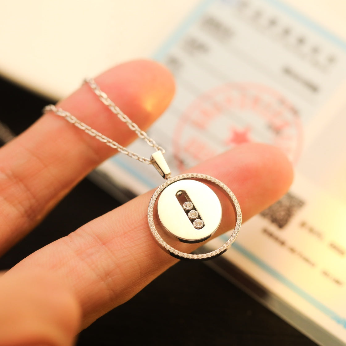 [⭐Seralia]Demo MOVE MM SILVER DIAMOND NECKLACE