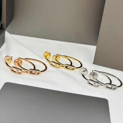 [⭐Seralia]CREOLES MOVE UNO PM DIAMOND EARRINGS